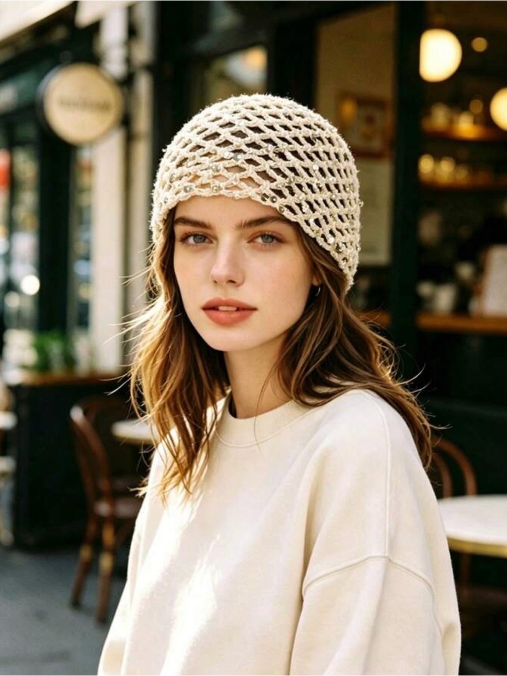 Roman Keflay Boho Tan Handmade Crochet Hat